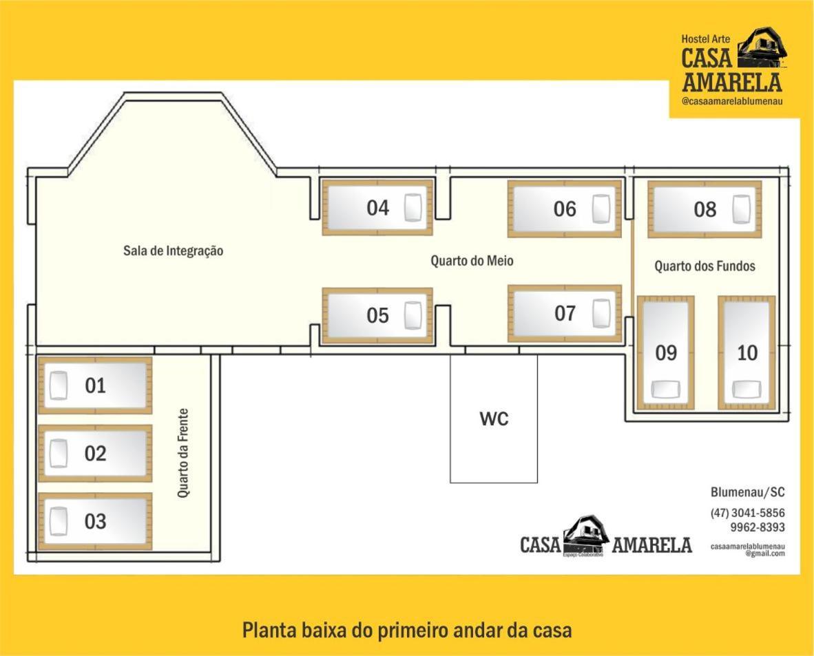 Casa Amarela Blumenau Hospedagem Alternativa Hostel Ngoại thất bức ảnh